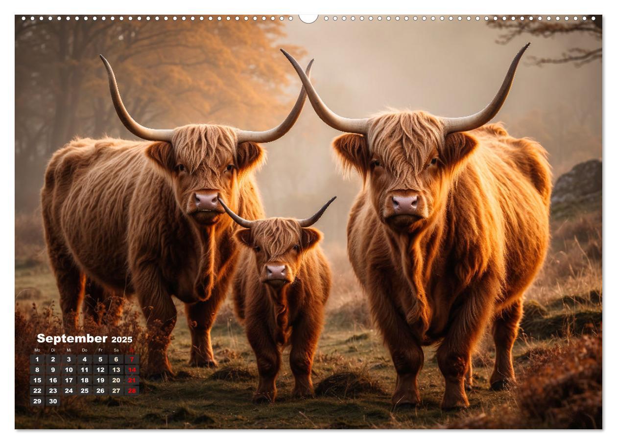 Bild: 9783383840784 | Highland Kühe (Wandkalender 2025 DIN A2 quer), CALVENDO Monatskalender