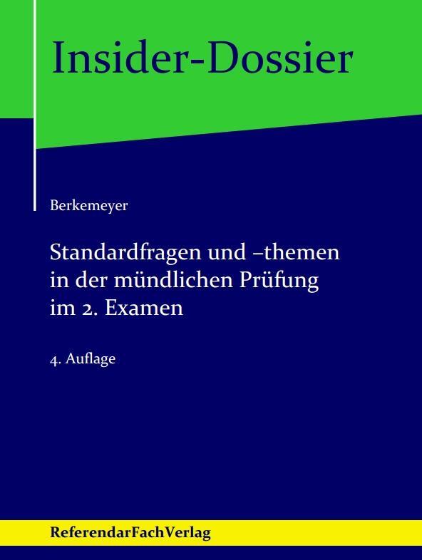 Cover: 9783946823421 | Standardfragen und -themen in der mündlichen Prüfung im 2. Examen