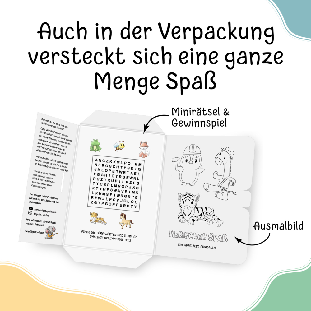 Bild: 4270003448222 | 150 hautfreundliche Kindertattoos - Thema: Tierischer Spaß - 9...