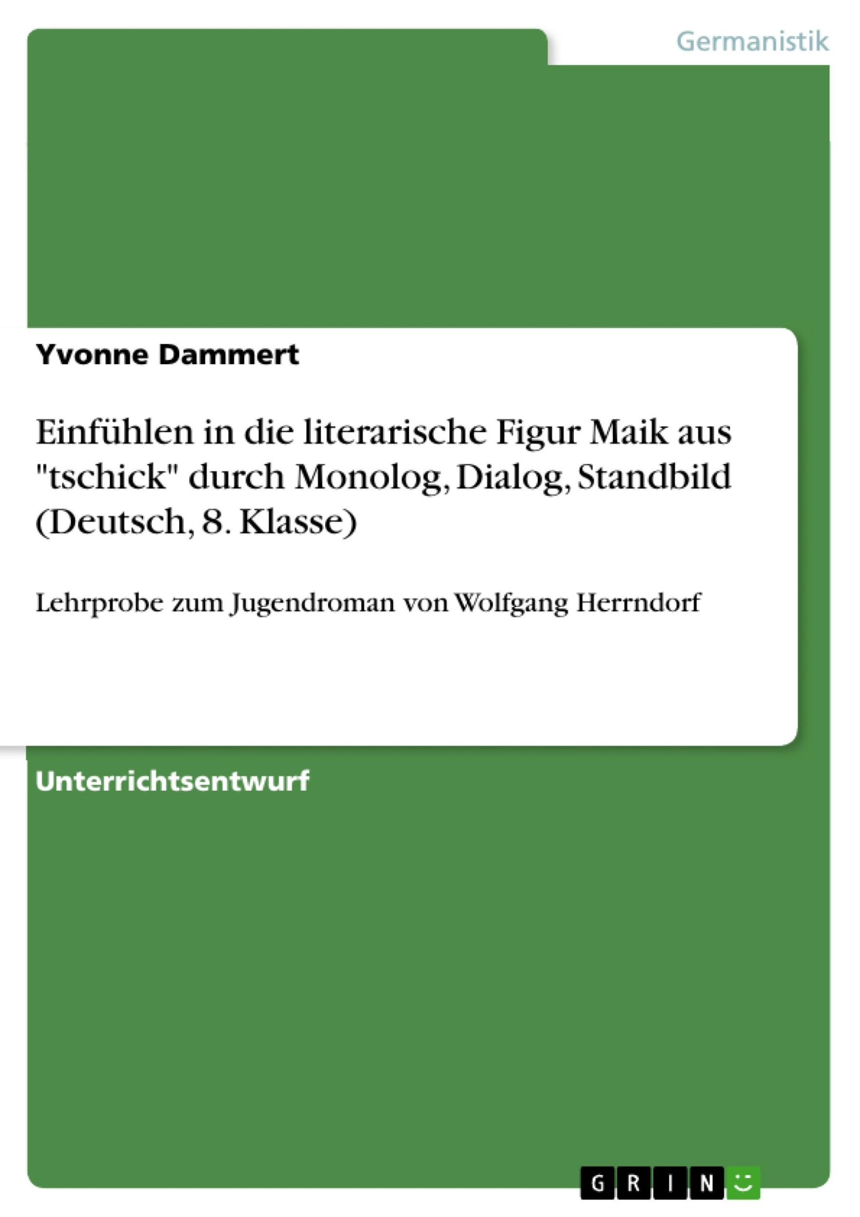 Cover: 9783668229723 | Einfühlen in die literarische Figur Maik aus "tschick" durch...