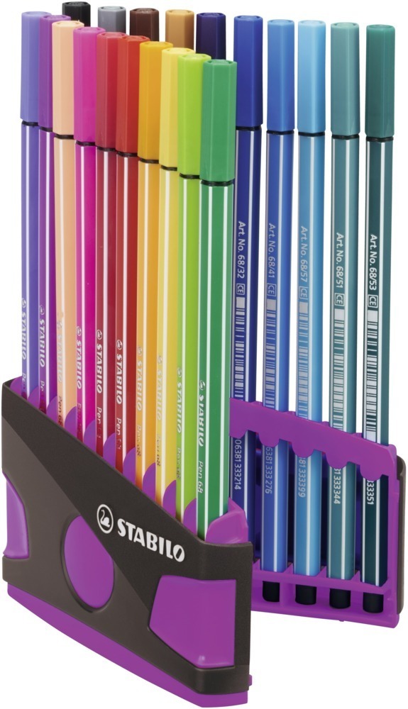 Bild: 4006381551236 | Premium-Filzstift - STABILO Pen 68 ColorParade - 20er Tischset in...