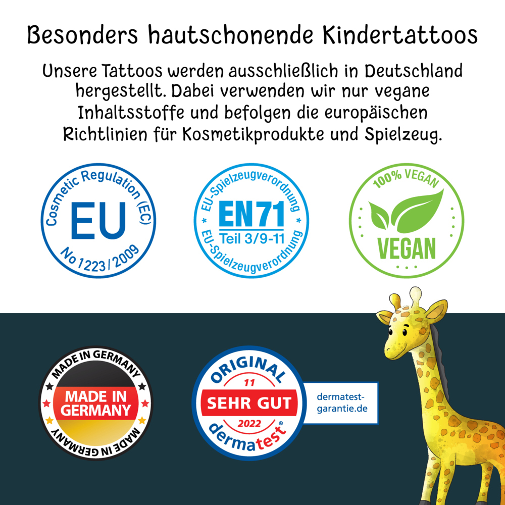 Bild: 4270003448222 | 150 hautfreundliche Kindertattoos - Thema: Tierischer Spaß - 9...