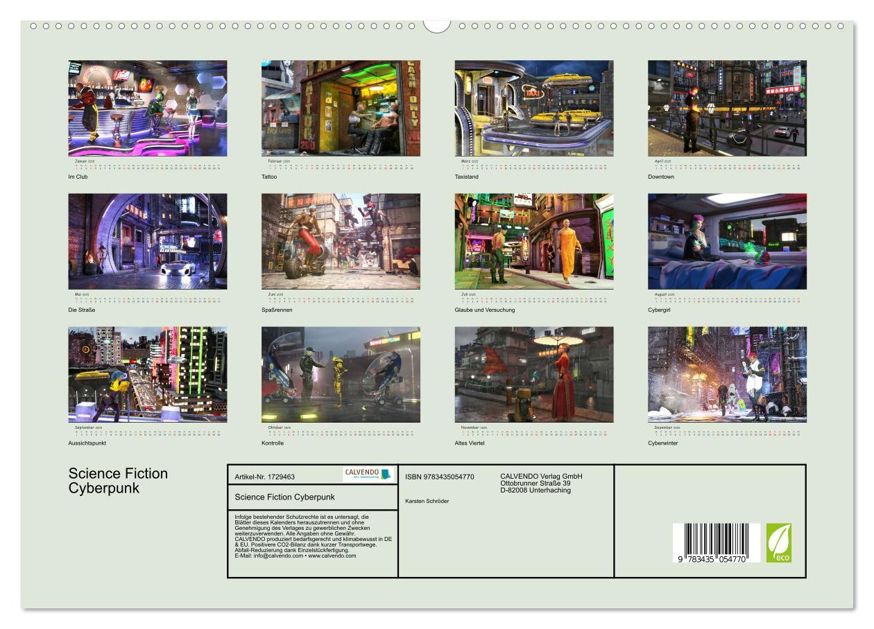 Bild: 9783435054770 | Science Fiction Cyberpunk (Wandkalender 2025 DIN A2 quer), CALVENDO...