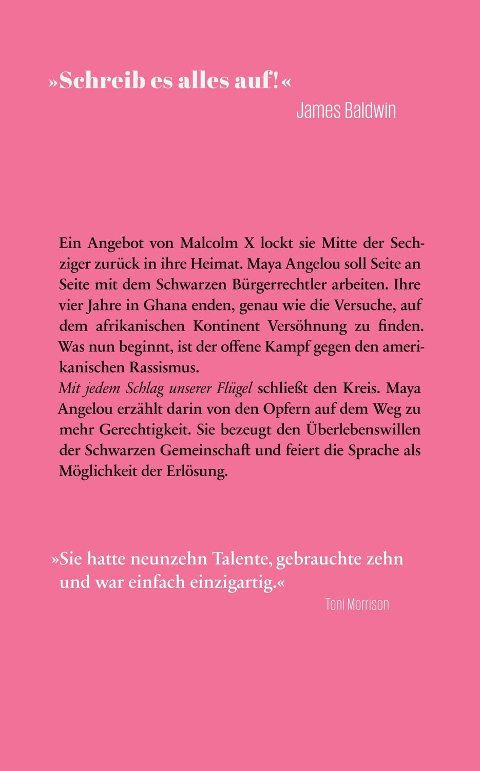 Rückseite: 9783518473757 | Mit jedem Schlag unserer Flügel | Maya Angelou | Taschenbuch | 185 S.