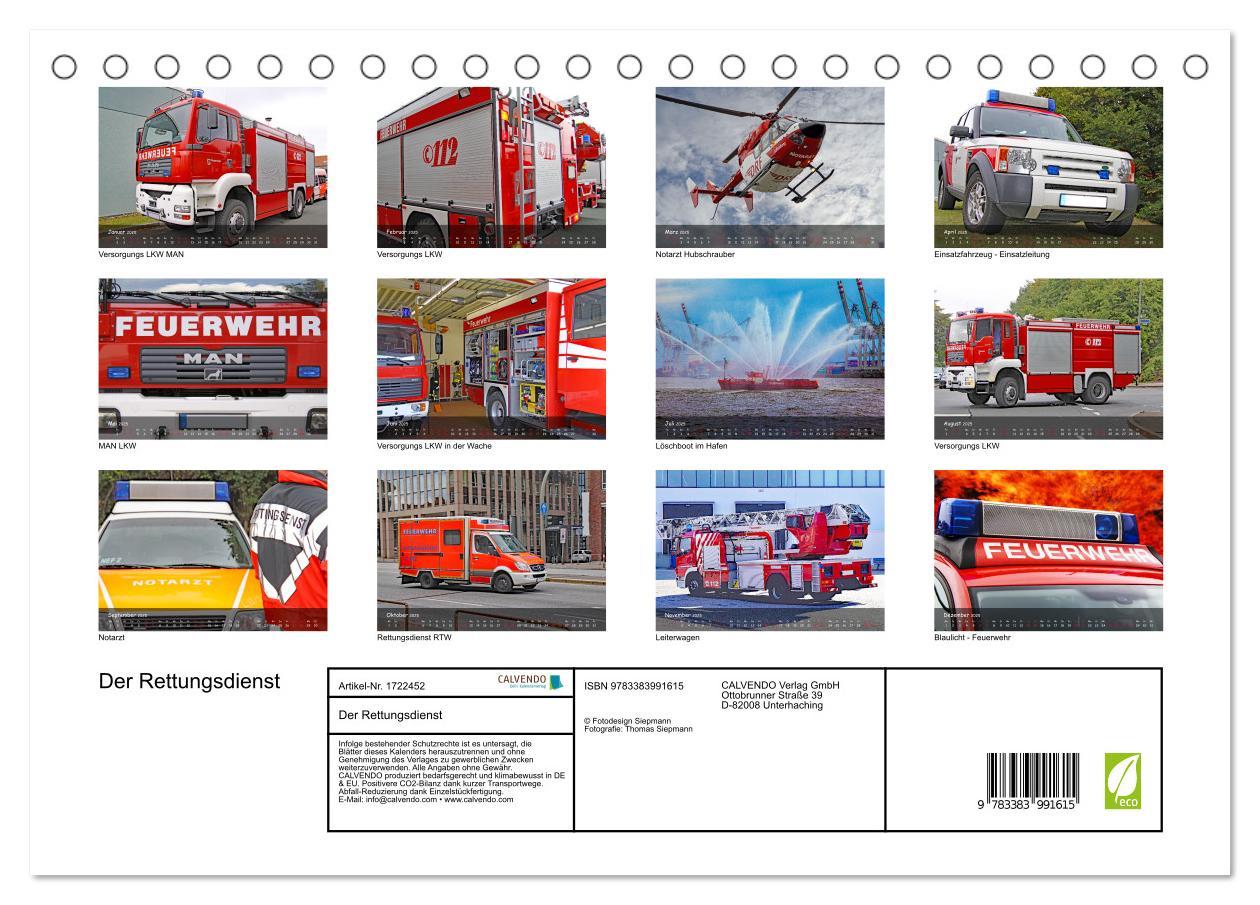 Bild: 9783383991615 | Der Rettungsdienst (Tischkalender 2025 DIN A5 quer), CALVENDO...