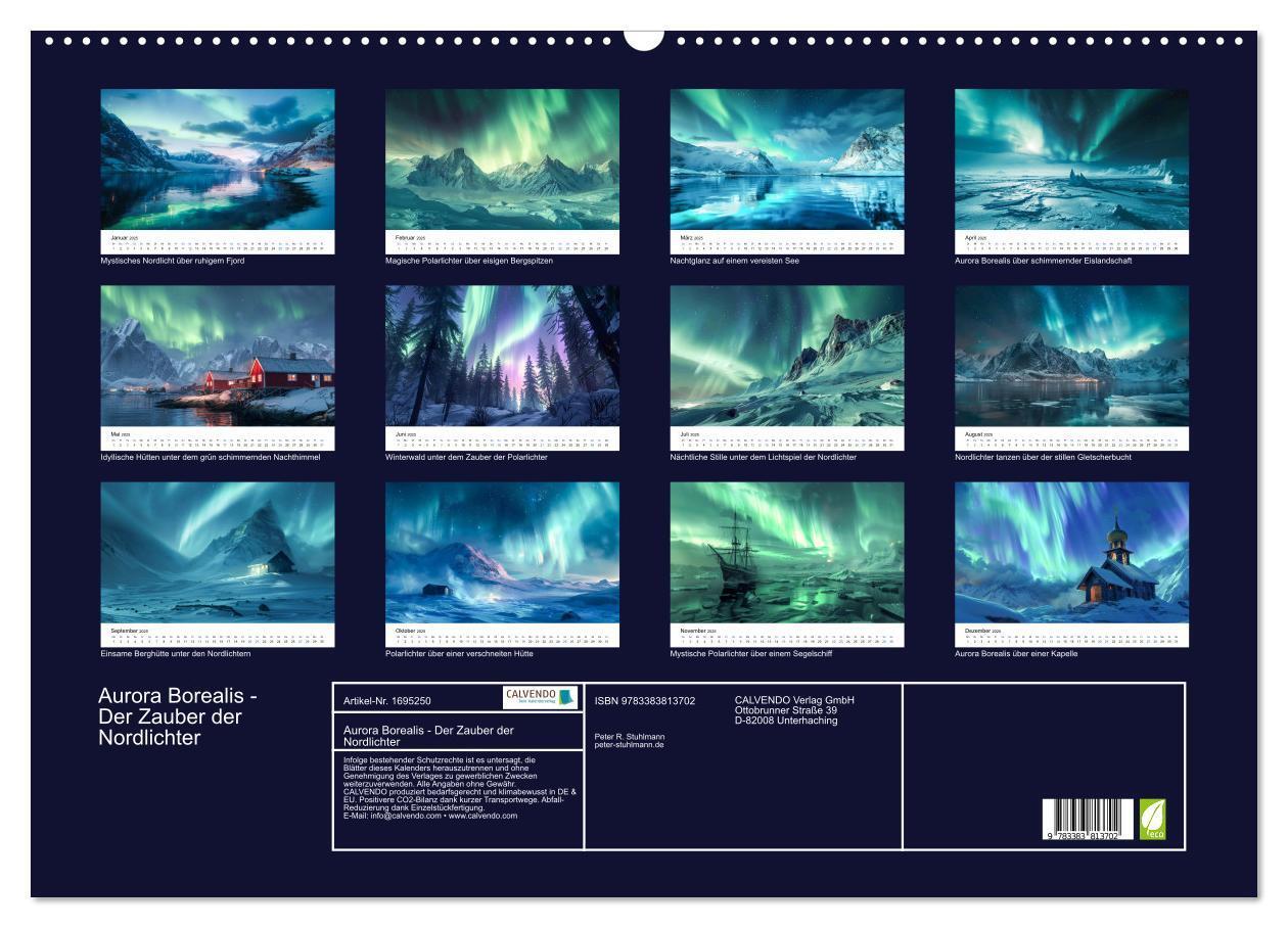 Bild: 9783383813702 | Aurora Borealis - Der Zauber der Nordlichter (Wandkalender 2025 DIN...