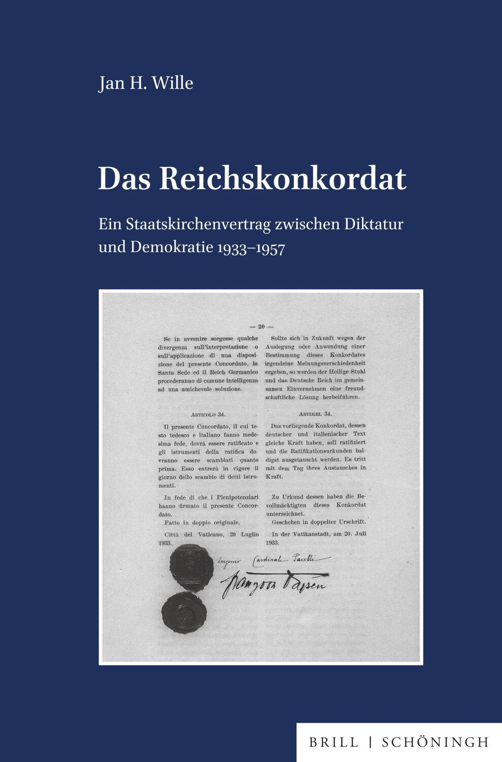 Cover: 9783506794628 | Das Reichskonkordat | Jan H. Wille | Buch | XIV | Deutsch | 2024