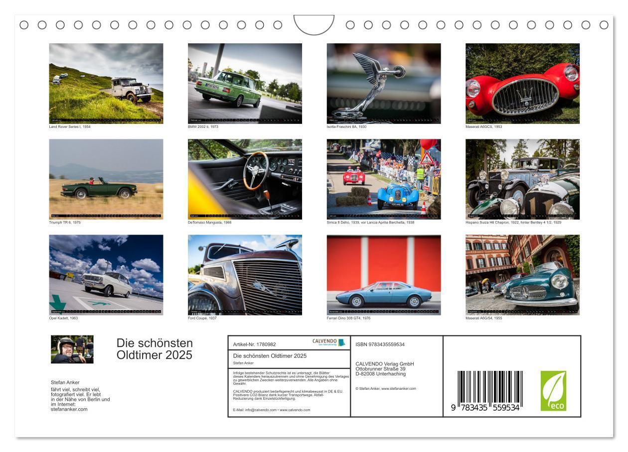 Bild: 9783435559534 | Die schönsten Oldtimer 2025 (Wandkalender 2025 DIN A4 quer),...