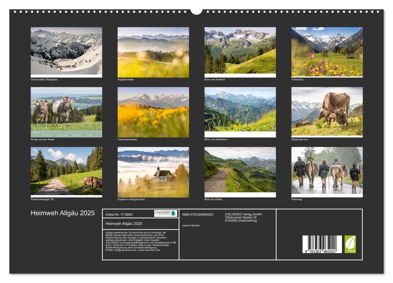 Bild: 9783383965920 | Heimweh Allgäu 2025 (hochwertiger Premium Wandkalender 2025 DIN A2...