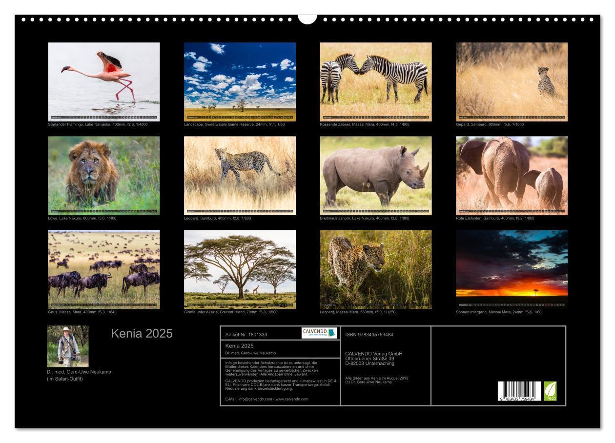 Bild: 9783435759484 | Kenia 2025 (Wandkalender 2025 DIN A2 quer), CALVENDO Monatskalender