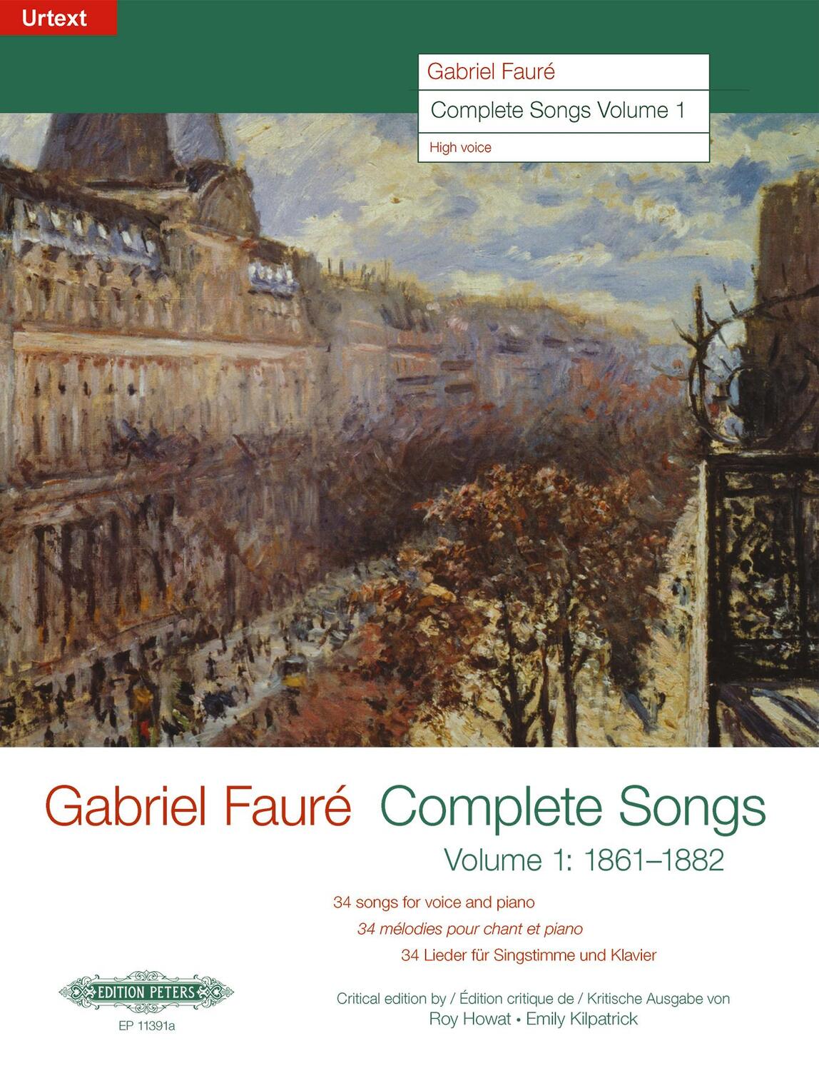 Cover: 9790014117603 | Complete Songs (High Voice) | 1861-1882, Urtext | Gabriel Fauré | Buch