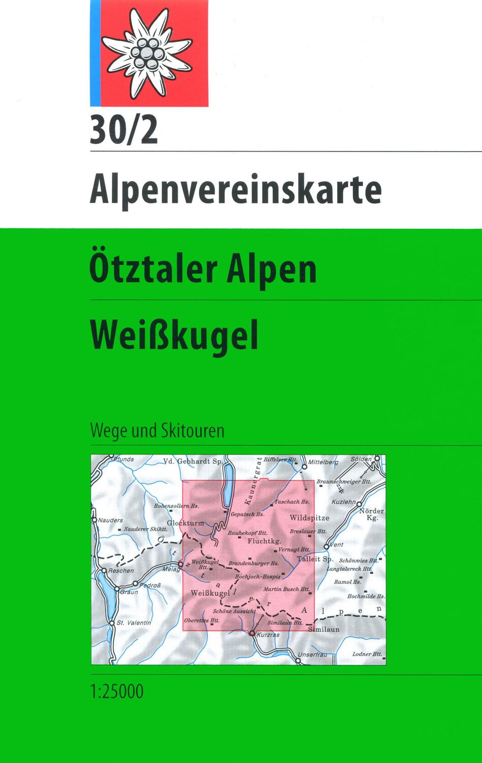 Cover: 9783928777391 | DAV Alpenvereinskarte 30/2 Ötztaler Alpen Weißkugel 1 : 25 000 | 2013