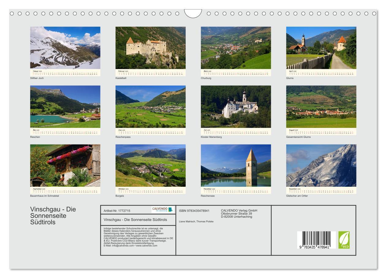 Bild: 9783435478941 | Vinschgau - Die Sonnenseite Südtirols (Wandkalender 2025 DIN A3...