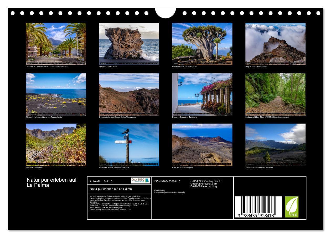 Bild: 9783435328413 | Natur pur erleben auf La Palma (Wandkalender 2025 DIN A4 quer),...