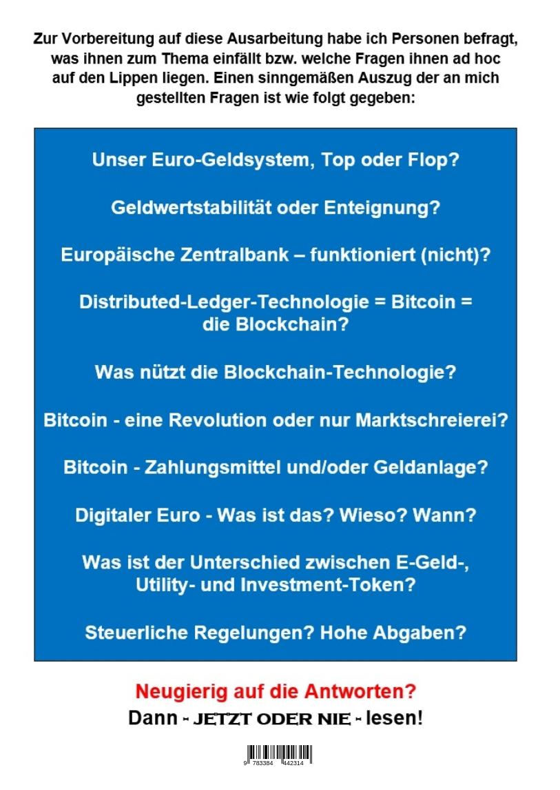 Rückseite: 9783384442314 | JETZT oder NIE, Krypto-Vermögenswerte und die Technologie | Dorendorf