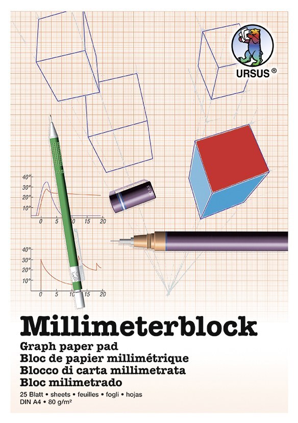 Cover: 4008525407386 | URSUS Zeichen und Künstlerbedarf Millimeterblock Format DIN A4, 25...