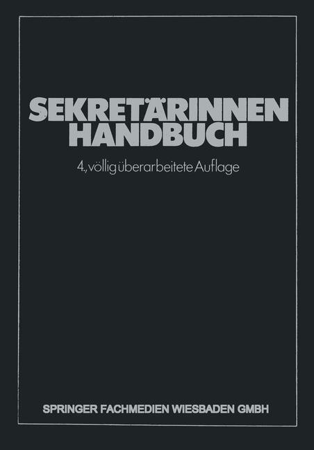 Cover: 9783663052180 | Sekretärinnen Handbuch | Brigitte Diez | Taschenbuch | Paperback | xxi