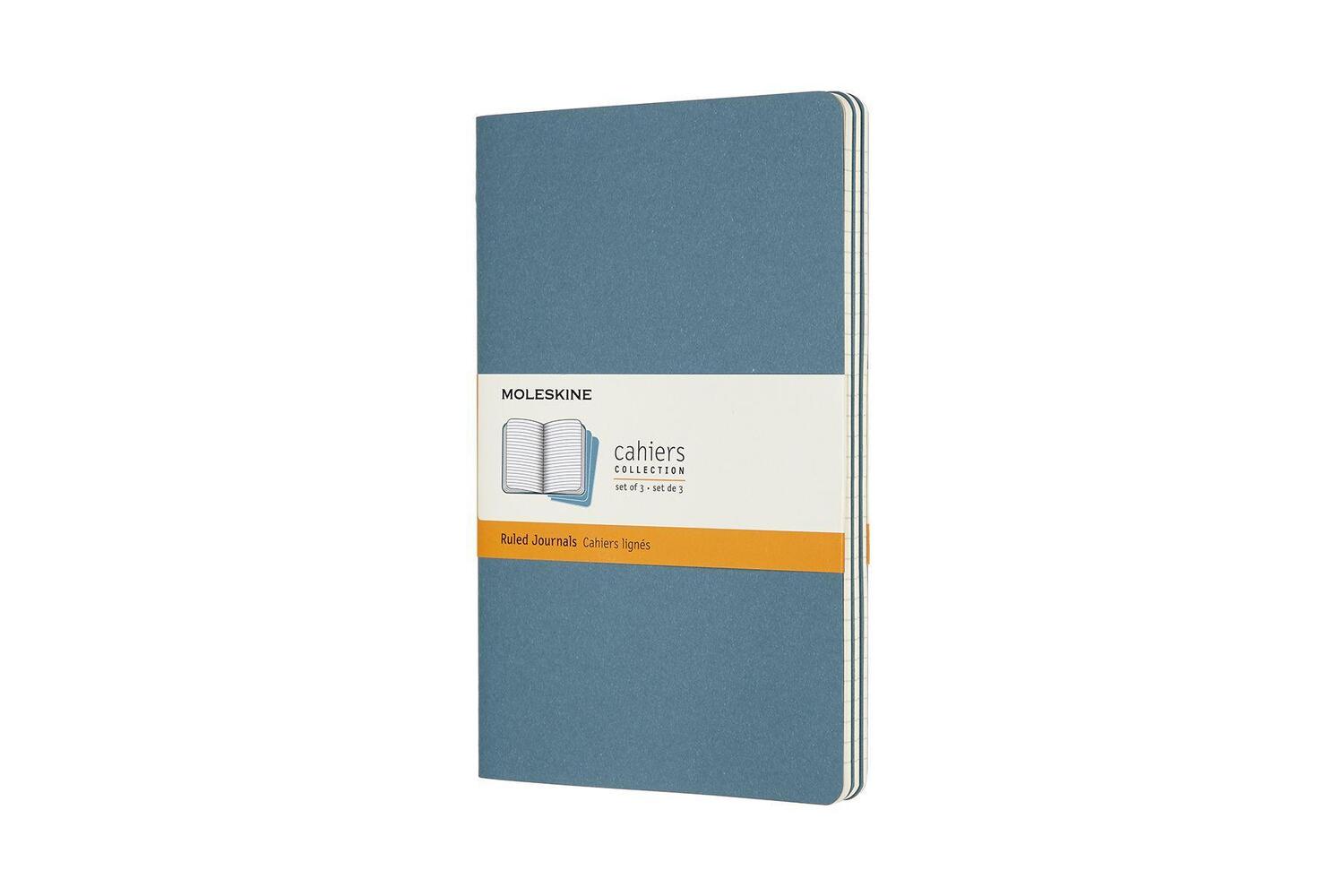 Cover: 8058647629599 | Moleskine Cahier Large/A5, 3er Set, Liniert, Lebhaftes Blau | je 80 S.