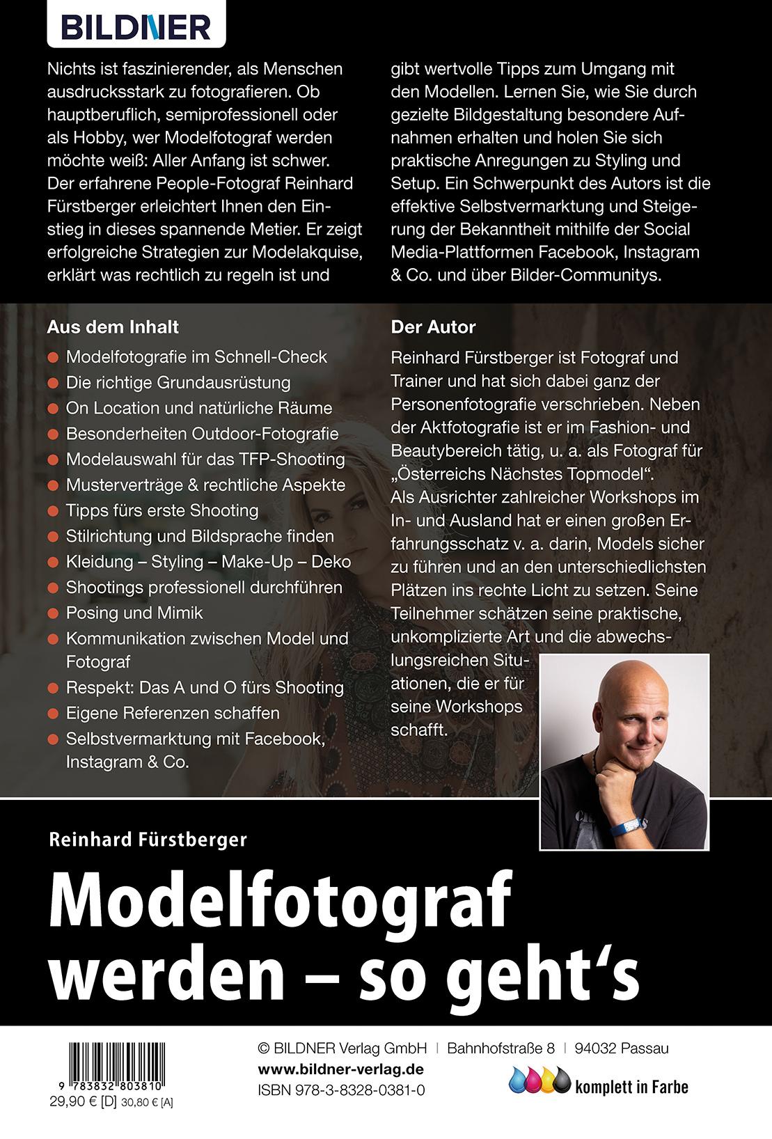 Rückseite: 9783832803810 | Modelfotograf werden - so geht's | Reinhard Fürstberger | Buch | 2019