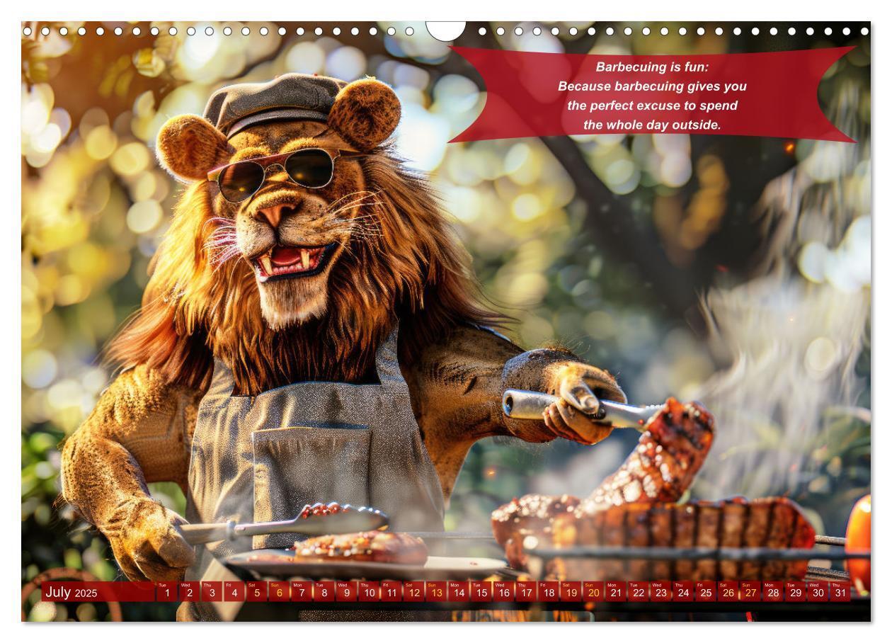 Bild: 9781325989546 | Funny charming animals as barbecue chef (Wall Calendar 2025 DIN A3...