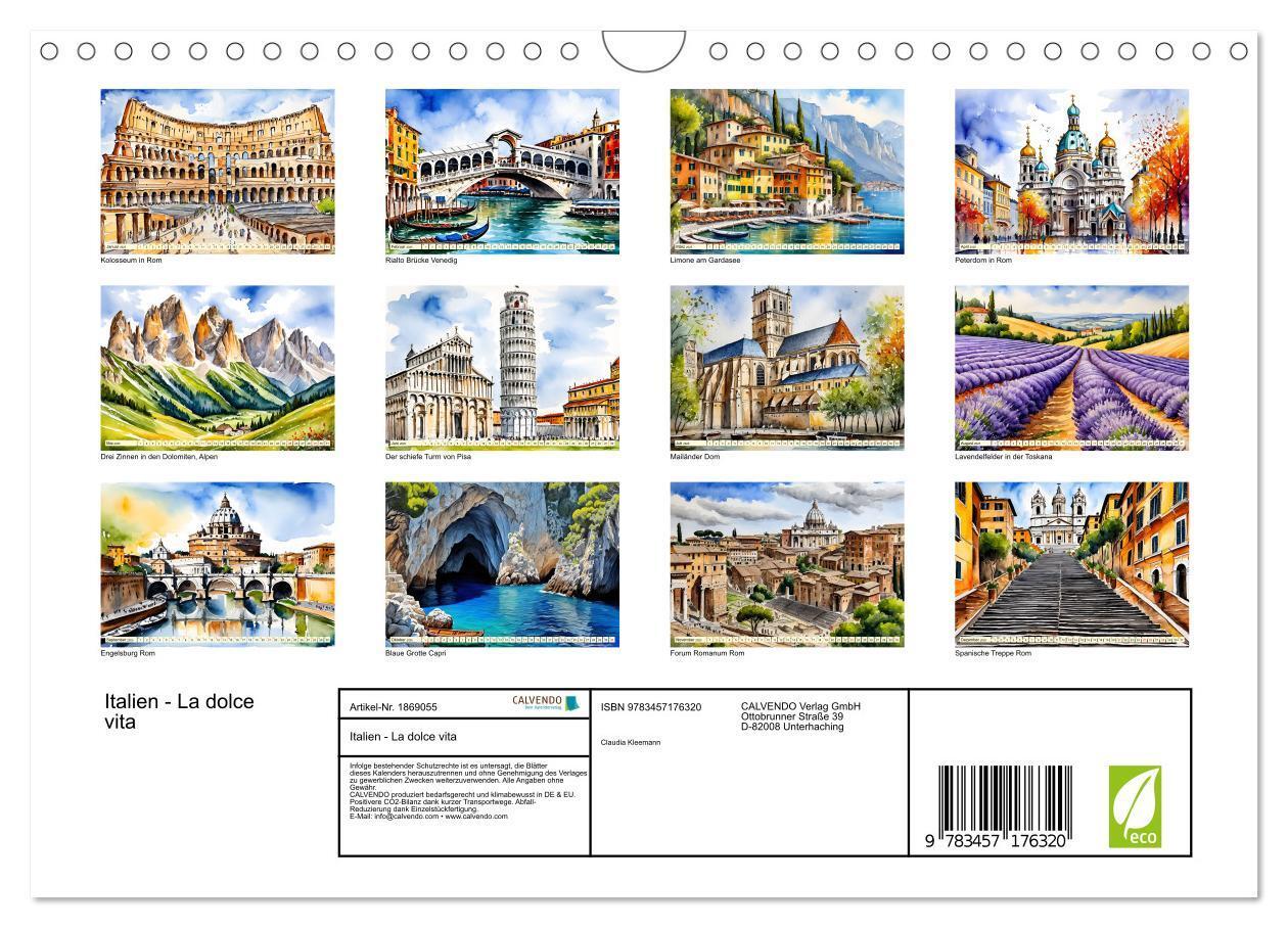 Bild: 9783457176320 | Italien - La dolce vita (Wandkalender 2025 DIN A4 quer), CALVENDO...