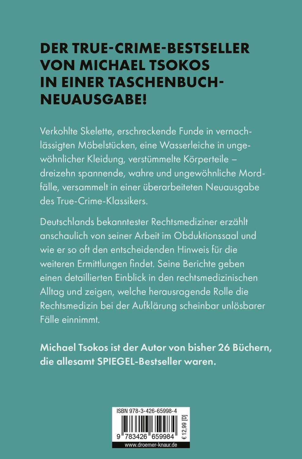 Rückseite: 9783426659984 | Dem Tod auf der Spur | Michael Tsokos | Taschenbuch | 240 S. | Deutsch