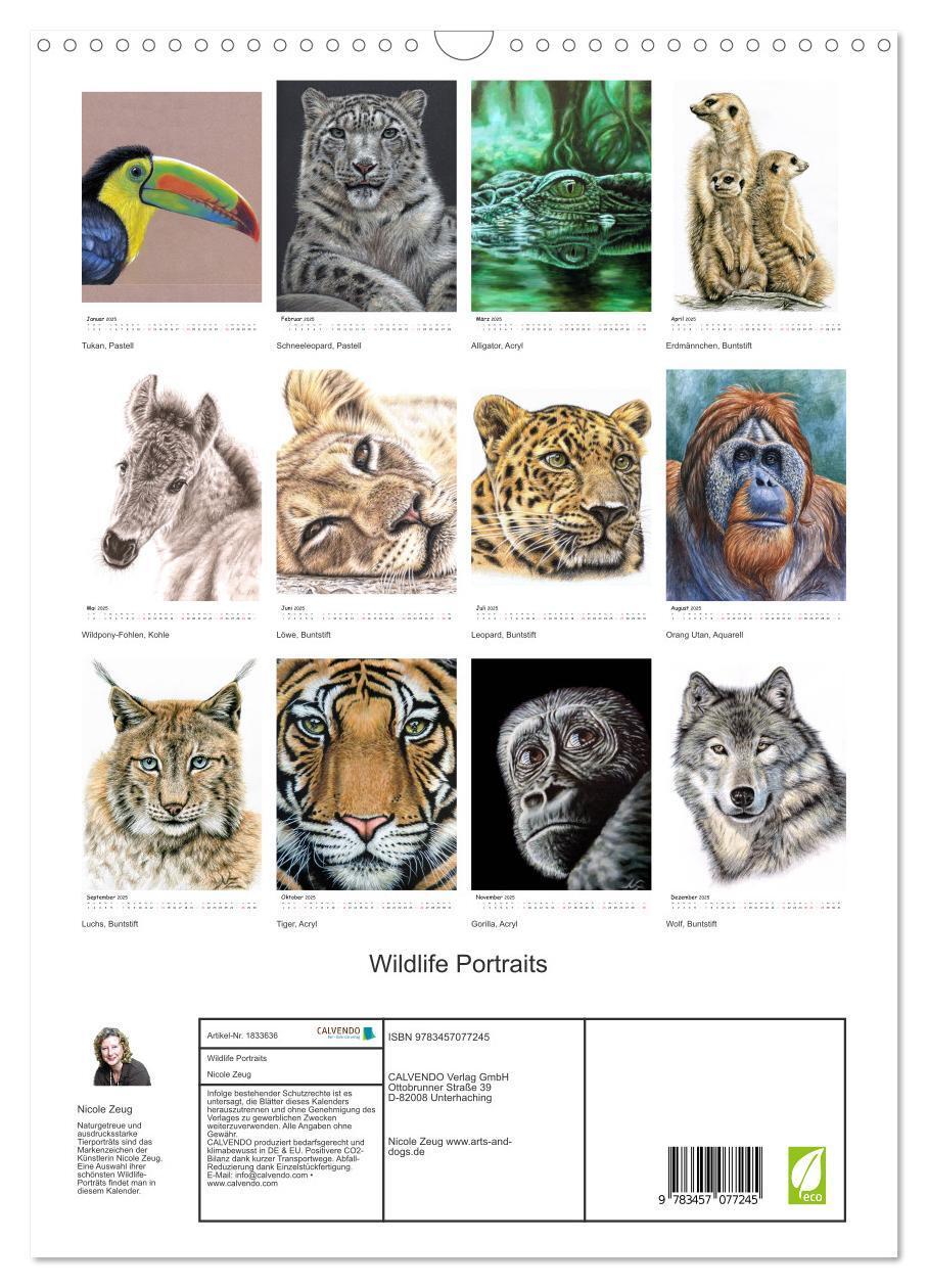 Bild: 9783457077245 | Wildlife Portraits (Wandkalender 2025 DIN A3 hoch), CALVENDO...