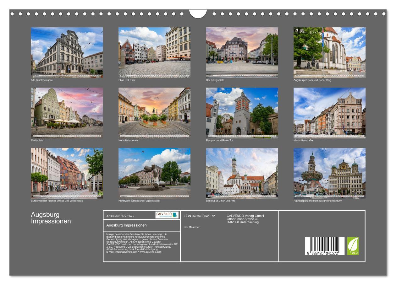 Bild: 9783435041572 | Augsburg Impressionen (Wandkalender 2025 DIN A3 quer), CALVENDO...