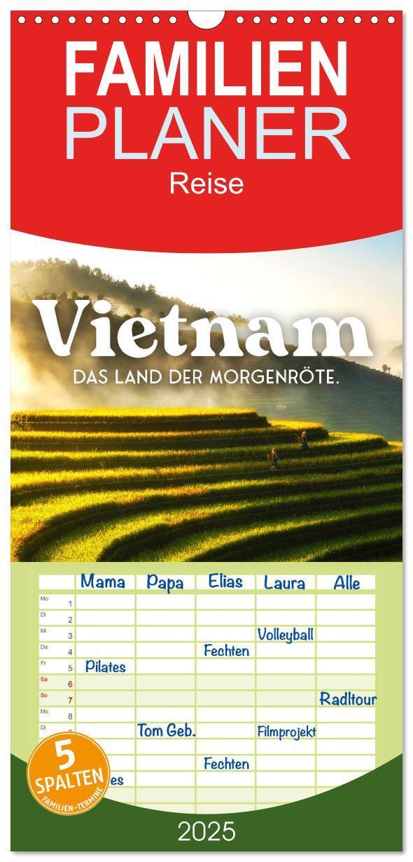 Cover: 9783457096284 | Familienplaner 2025 - Vietnam - Das Land der Morgenröte. mit 5...