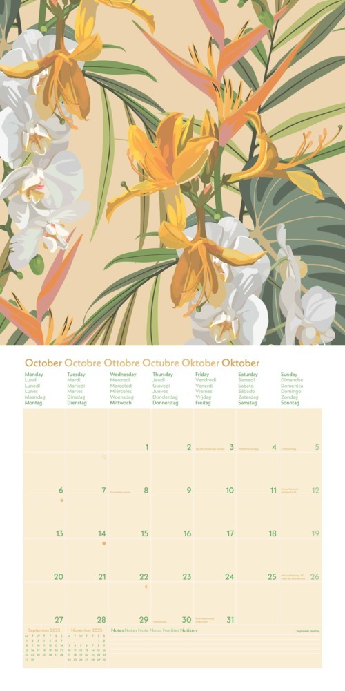 Bild: 4002725981721 | GreenLine Floral 2025 Broschürenkalender, 30x30cm, Wandkalender mit...