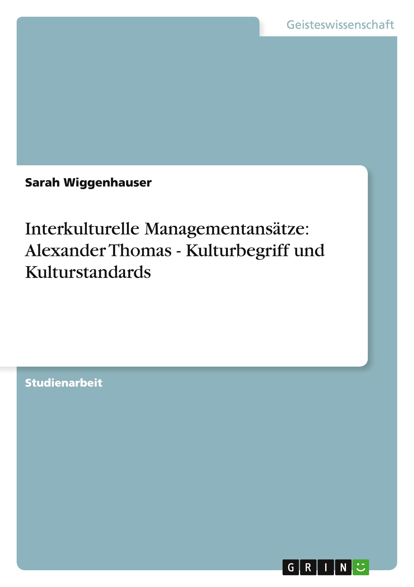 Cover: 9783656200024 | Interkulturelle Managementansätze: Alexander Thomas - Kulturbegriff...