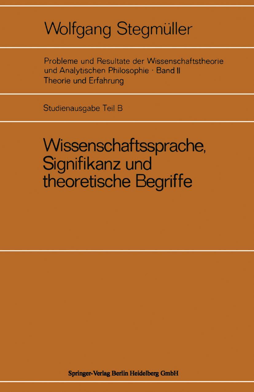 Cover: 9783540050209 | Wissenschaftssprache, Signifikanz und theoretische Begriffe | Buch