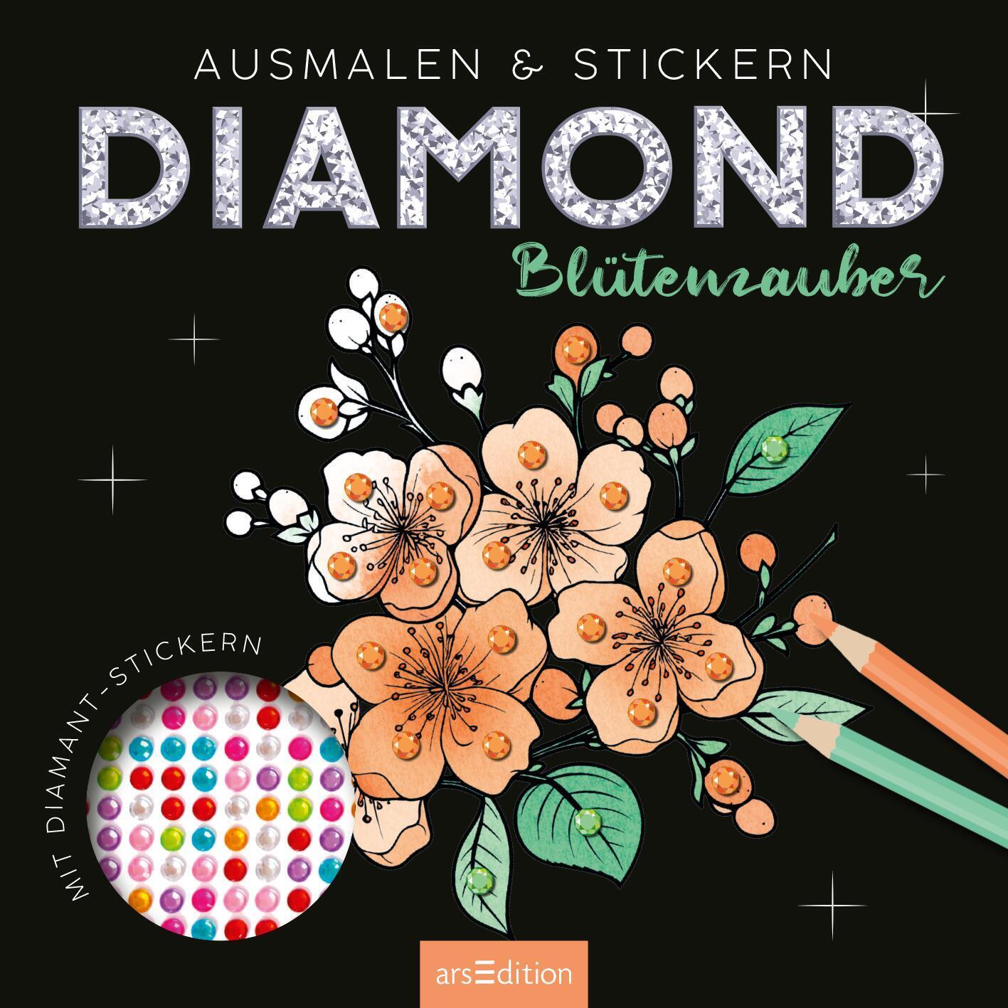 Bild: 4014489134909 | Diamond Blütenzauber | Ausmalen &amp; Stickern - mit Diamond Dots | Buch