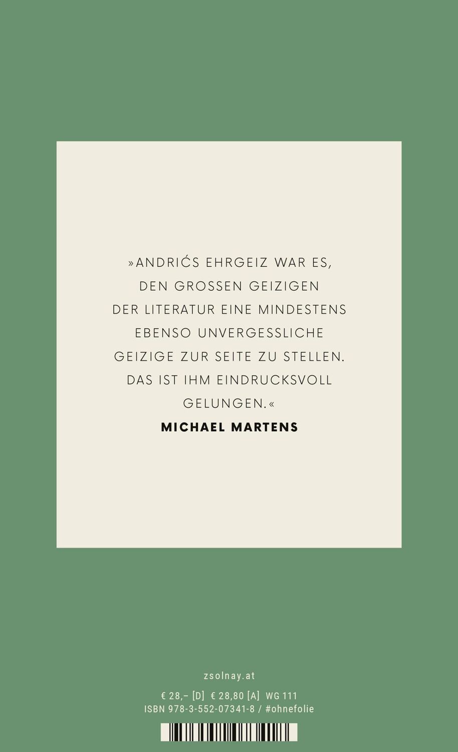 Bild: 9783552073418 | Das Fräulein | Roman | Ivo Andric | Buch | 272 S. | Deutsch | 2023