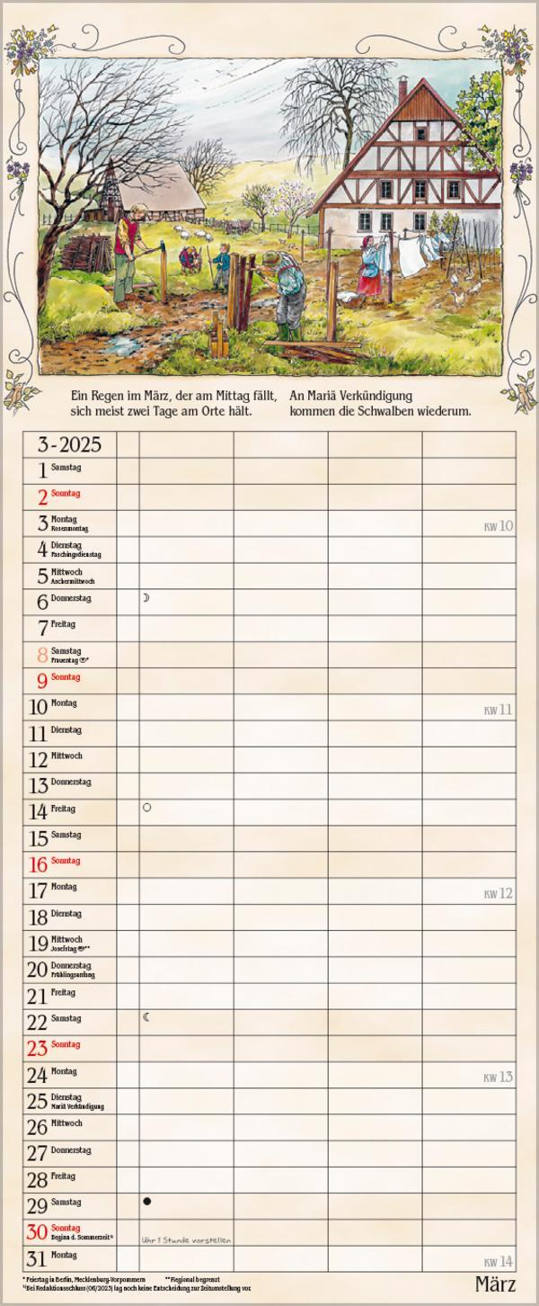 Bild: 9783731876915 | Bauernkalender 2025 | Verlag Korsch | Kalender | 14 S. | Deutsch