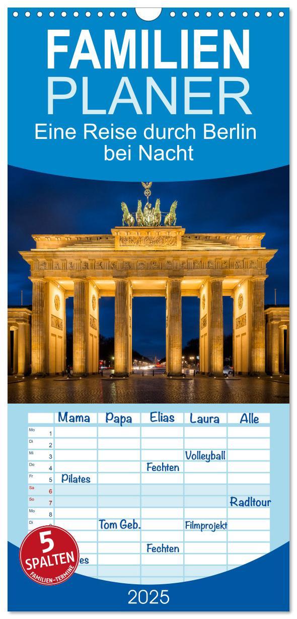 Cover: 9783457095089 | Familienplaner 2025 - Eine Reise durch Berlin bei Nacht mit 5...