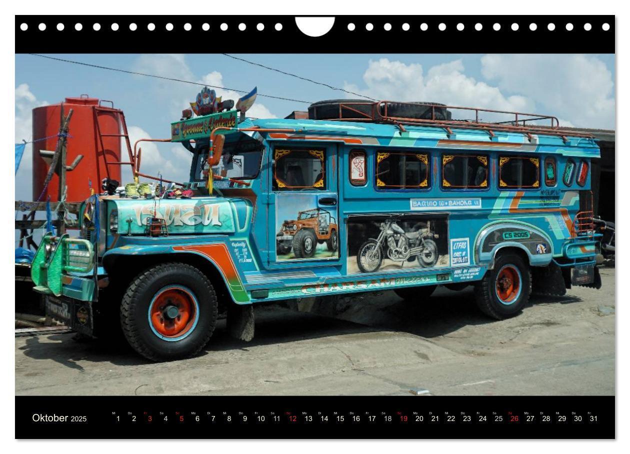 Bild: 9783435600502 | Jeepneys (Wandkalender 2025 DIN A4 quer), CALVENDO Monatskalender