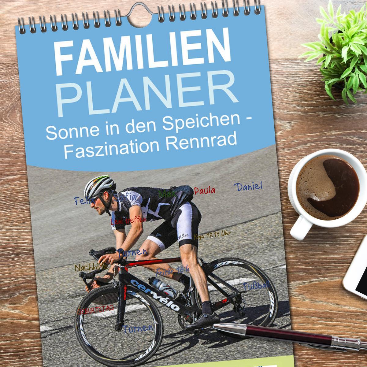 Bild: 9783457104095 | Familienplaner 2025 - Sonne in den Speichen - Faszination Rennrad...