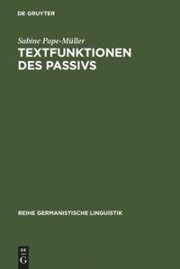 Cover: 9783484104136 | Textfunktionen des Passivs | Sabine Pape-Müller | Buch | Deutsch