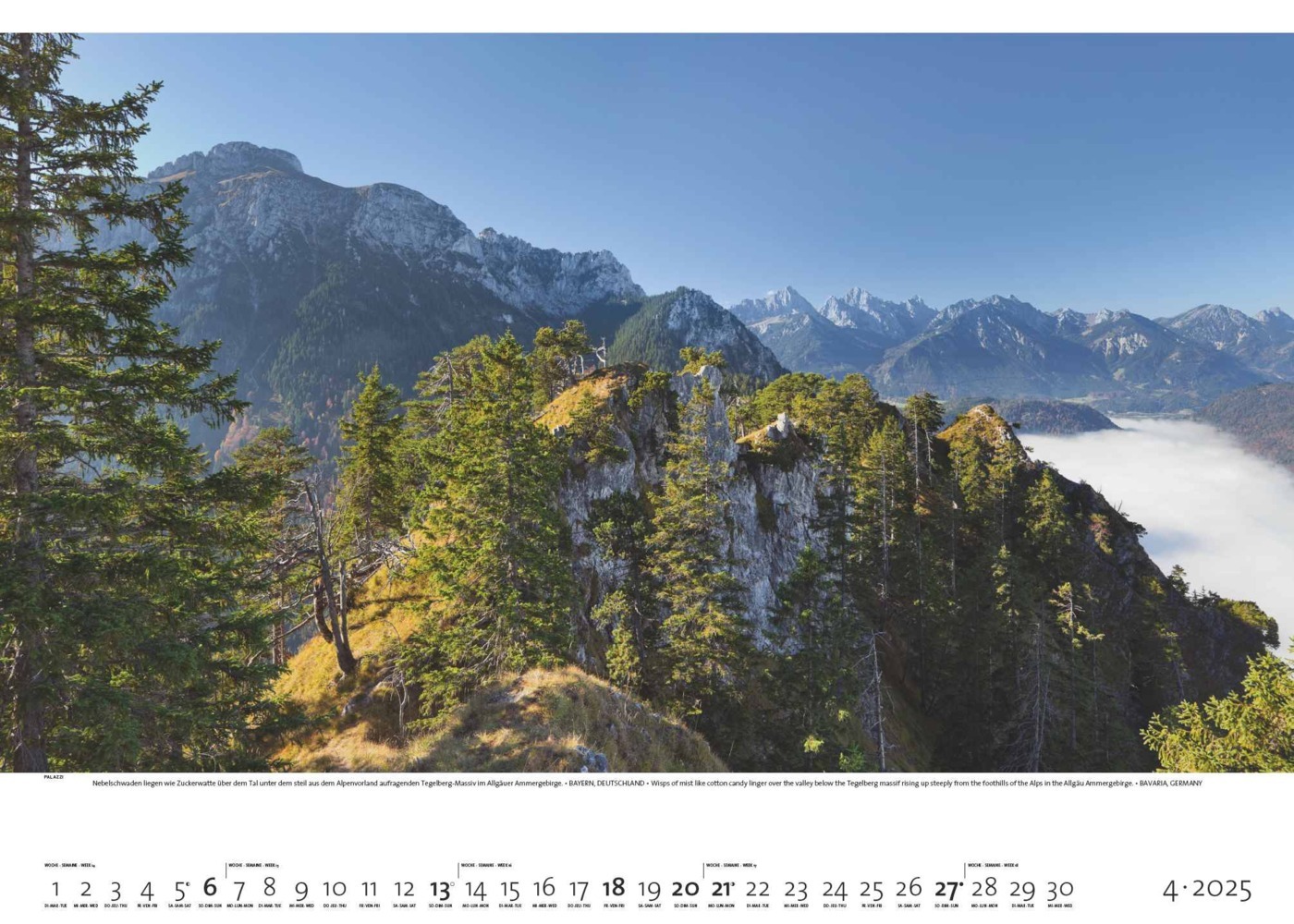 Bild: 4251734300775 | PALAZZI - Faszination Alpen 2025 Wandkalender, 70x50cm,...