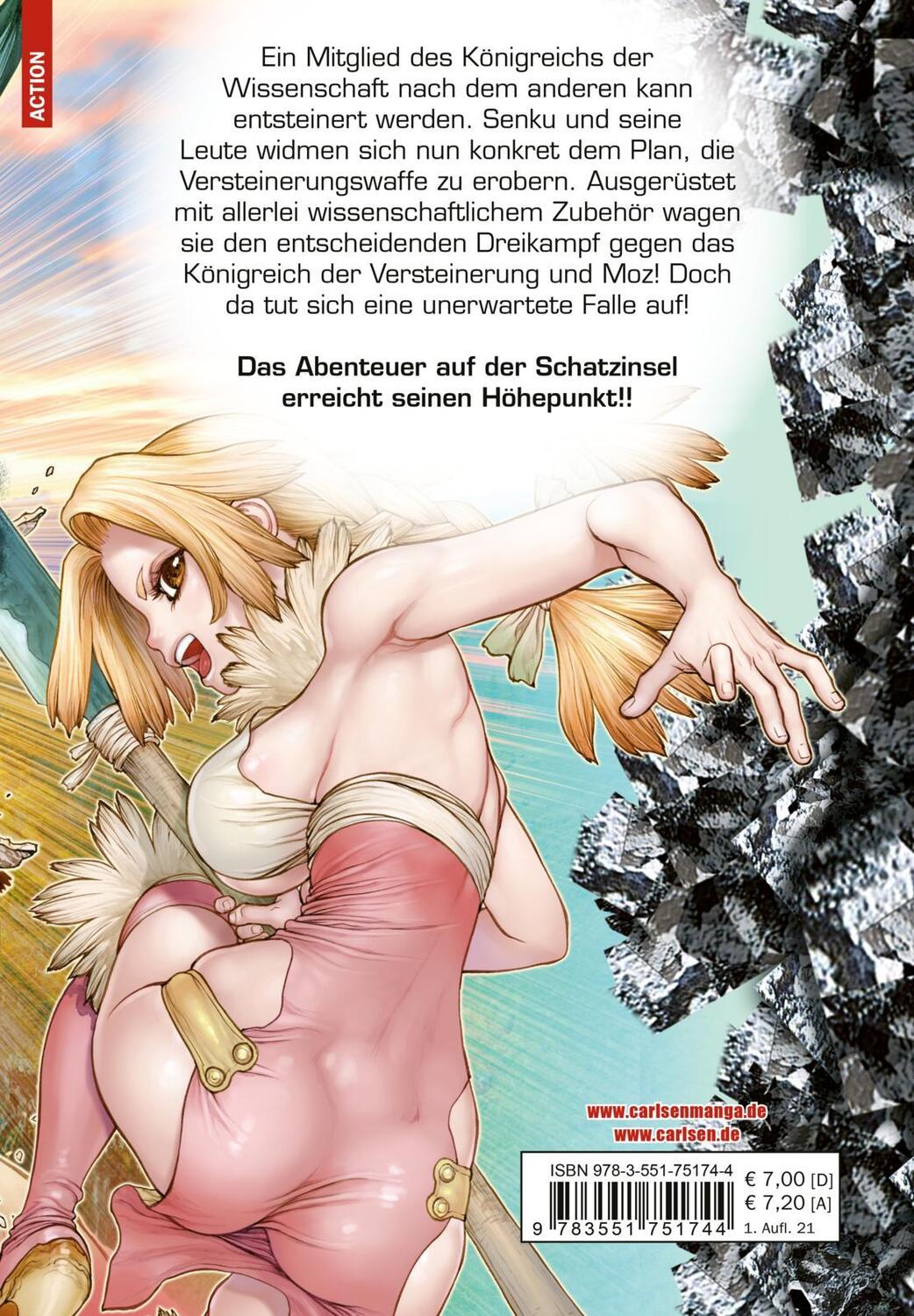 Rückseite: 9783551751744 | Dr. Stone 15 | Verrückte Abenteuer, Action und Wissenschaft! | Buch