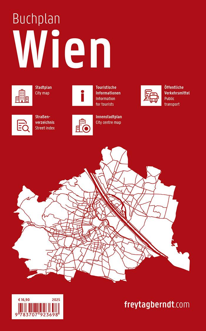 Rückseite: 9783707923698 | Wien, Buchplan, Städteatlas 1:20.000, freytag &amp; berndt | Berndt | Buch