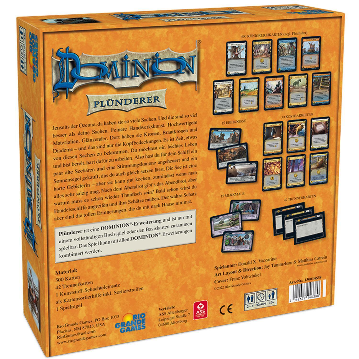 Rückseite: 4042677146380 | Dominion Plünderer | Rio Grande Games | Spiel | 130014638 | Deutsch