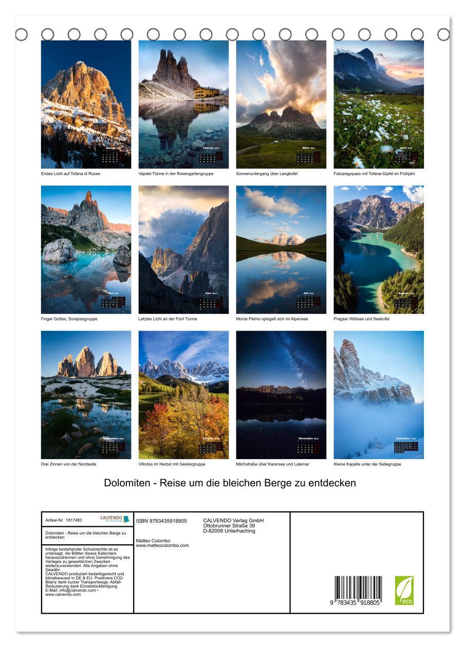 Bild: 9783435918805 | Dolomiten - Reise um die bleichen Berge zu entdecken (Tischkalender...