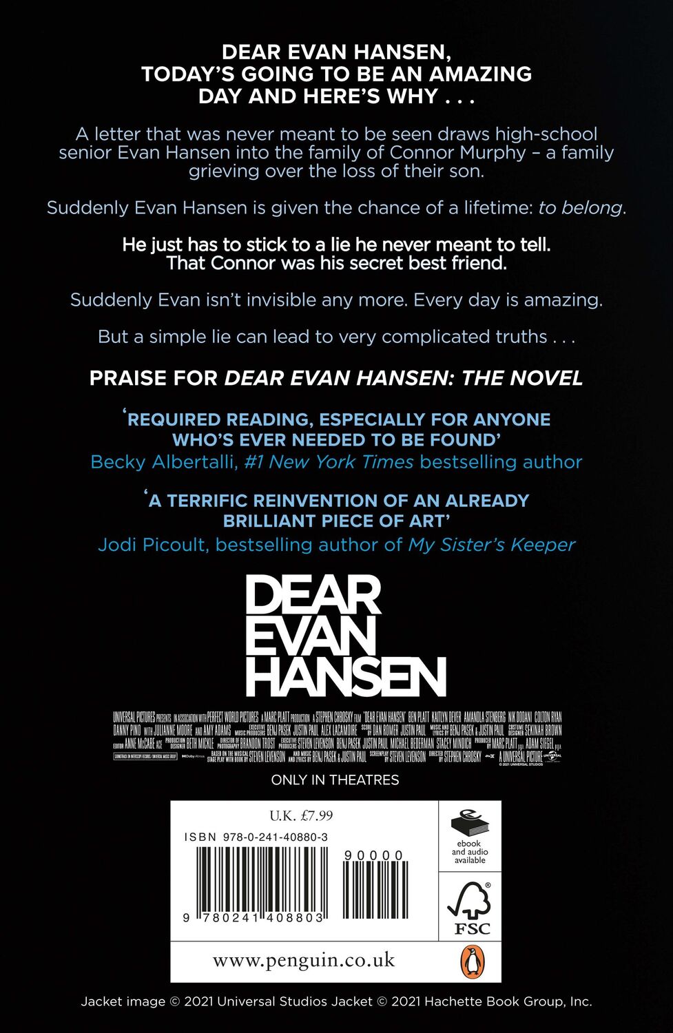 Cover: 9780241408803 | Dear Evan Hansen | Film Tie-in | Val Emmich (u. a.) | Taschenbuch