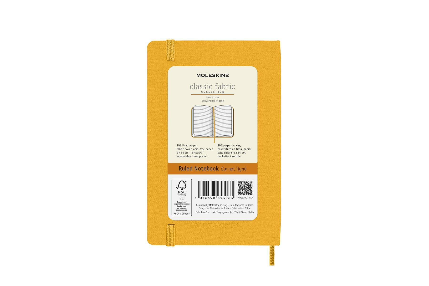 Bild: 8056598853063 | Moleskine Classic Notebook, Pocket, Ruled, Orange Yellow, Silk Hard...