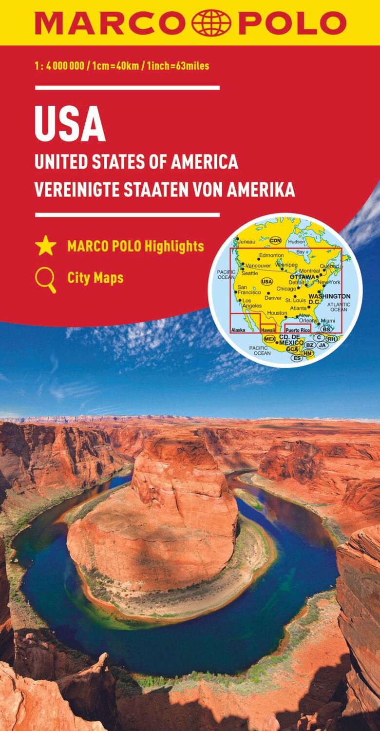 Cover: 9783829739405 | MARCO POLO Kontinentalkarte USA 1:4 000 000 | (Land-)Karte | 1 S.