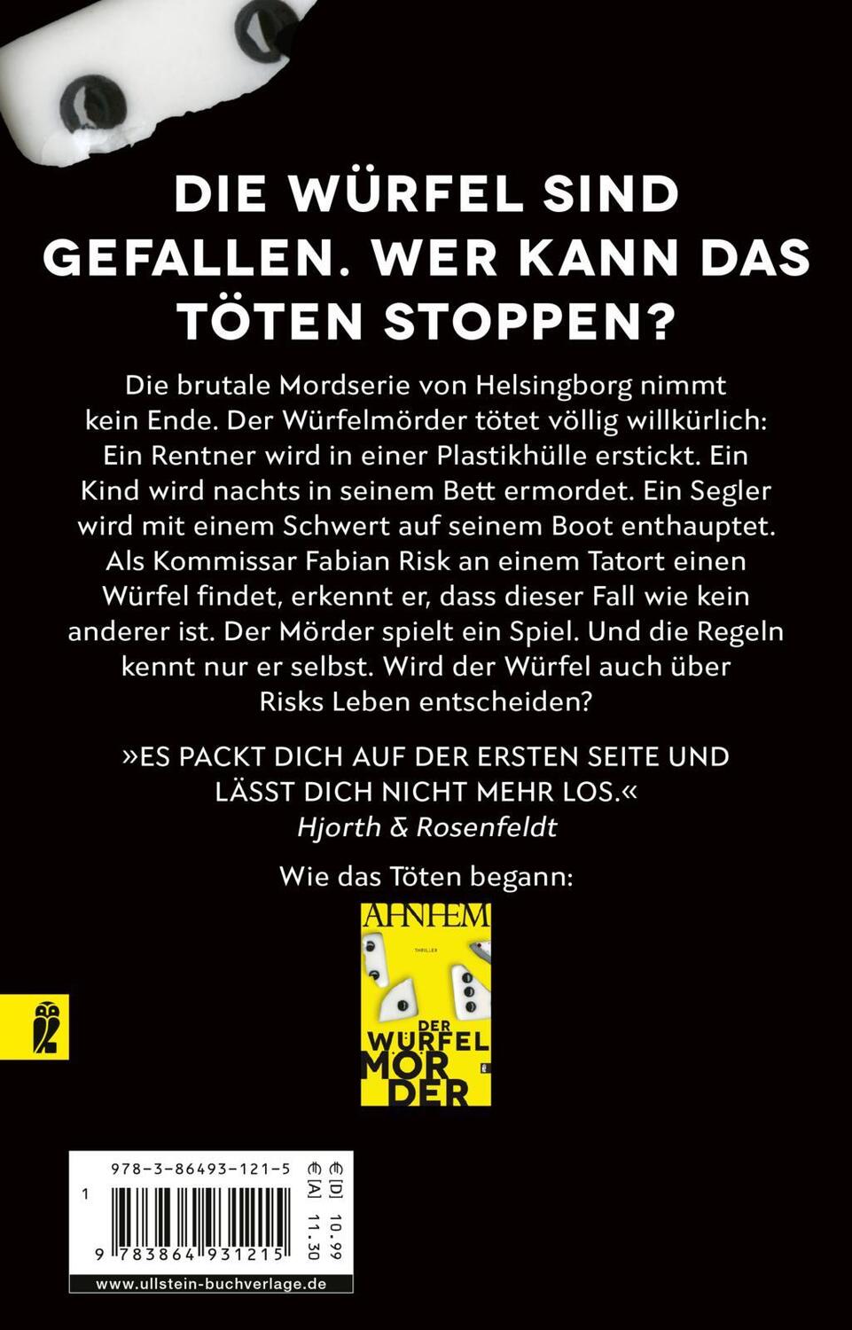 Rückseite: 9783864931215 | Die Rückkehr des Würfelmörders | Thriller | Stefan Ahnhem | Buch