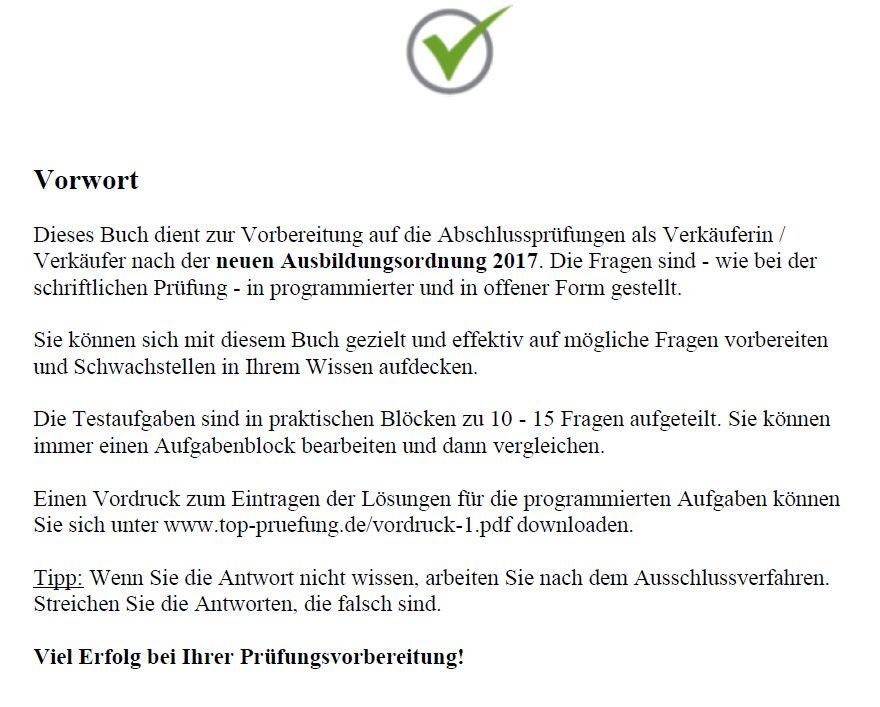 Bild: 9783943665291 | Top Prüfung Verkäuferin / Verkäufer - 300 Testfragen für die...