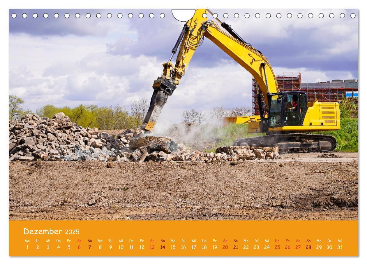 Bild: 9783383999628 | Baumaschinen im Einsatz (Wandkalender 2025 DIN A4 quer), CALVENDO...